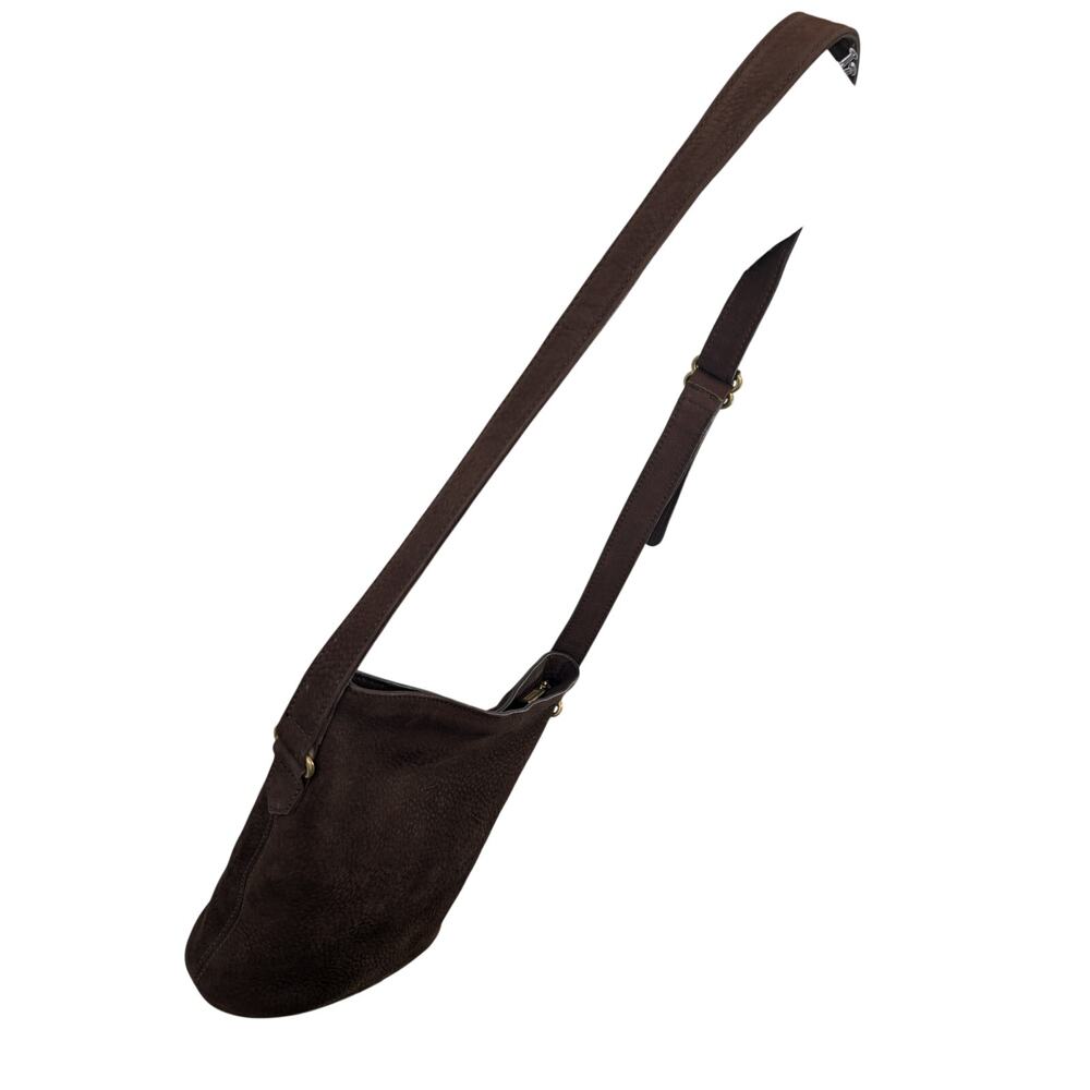 COACH COLLECTOR! ESPRESSO BROWN GENUINE PEBBLED NUBUCK LEATHER BUCKET BAG PURSE! - Picture 8 of 14